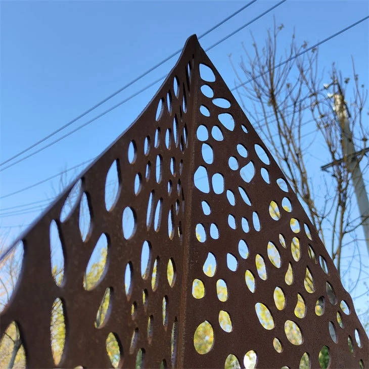 Corten Steel Leaves Statue