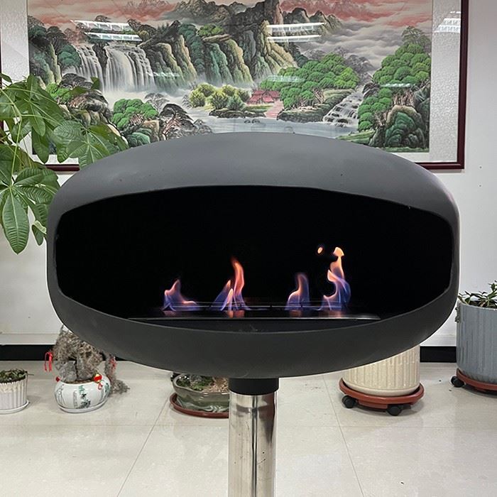 Patio Using Bio Ethanol Burning Freestanding Fireplace