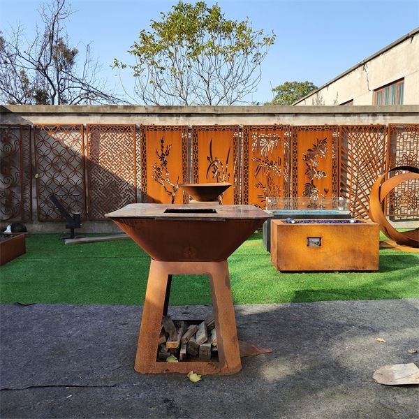 Corten Steel BBQ فائر گڑھے کا چولہا۔