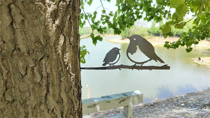 Sparrow Shaped Corten Steel Sculpture Wall Art
